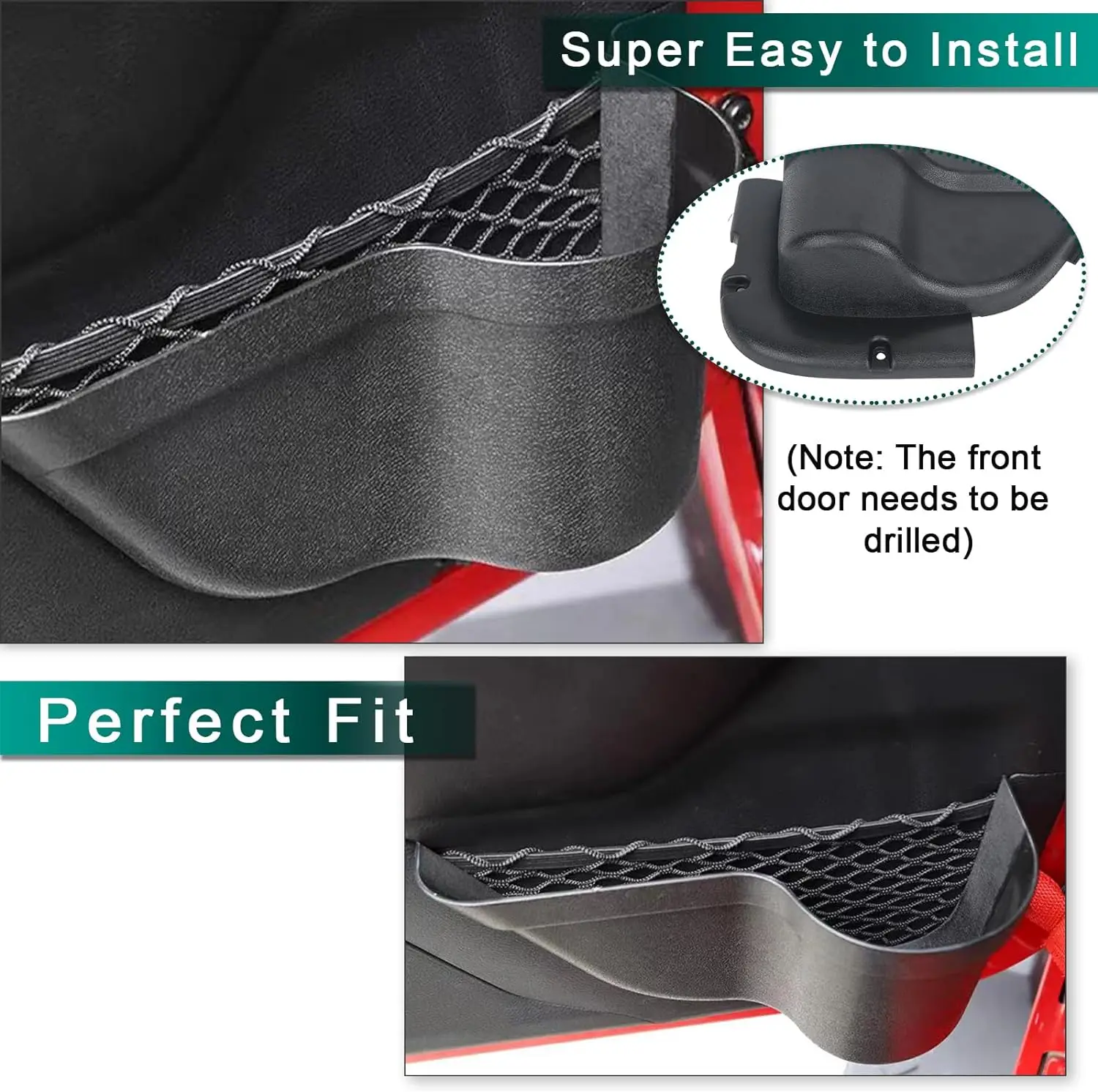 Front and Rear Door Storage Pockets for Jeep 5