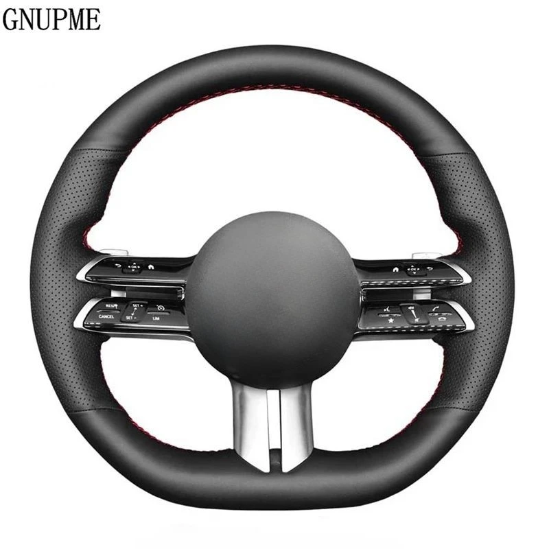 

Сшитая вручную мягкая черная искусственная кожа для Mercedes Benz C-Class W206 2021 E-Class W213 2021