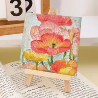 1/2/4PCS Mini Canvas And Easels Set Wooden Foldable Stand Desktop Mobile Phones Holder For Painting Arts Crafts Display Bracket 4