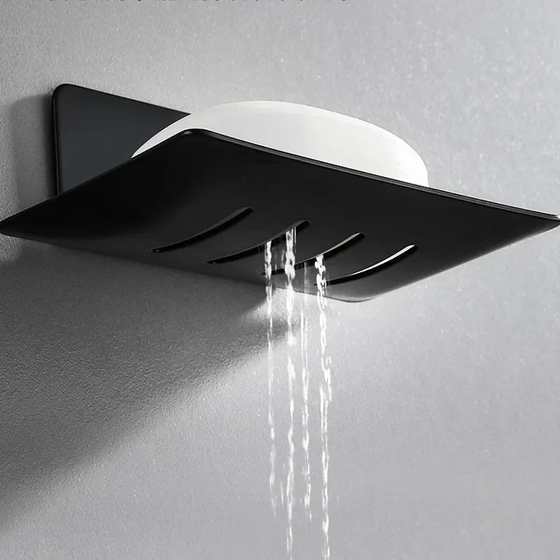 Soap Holder Bathroom Aluminum Alloy Soap Dish Free-Punching Wall Mounted Soap Sponge Holder Organizer Accessories Kitchen Holder