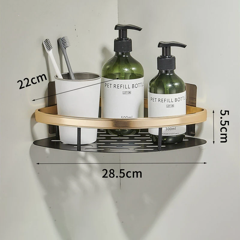 Punch-free Wall Mounted Bathroom Storage Organizer Shelf Shampoo Makeup Storage Rack For Kitchen Bathroom Accessories 3