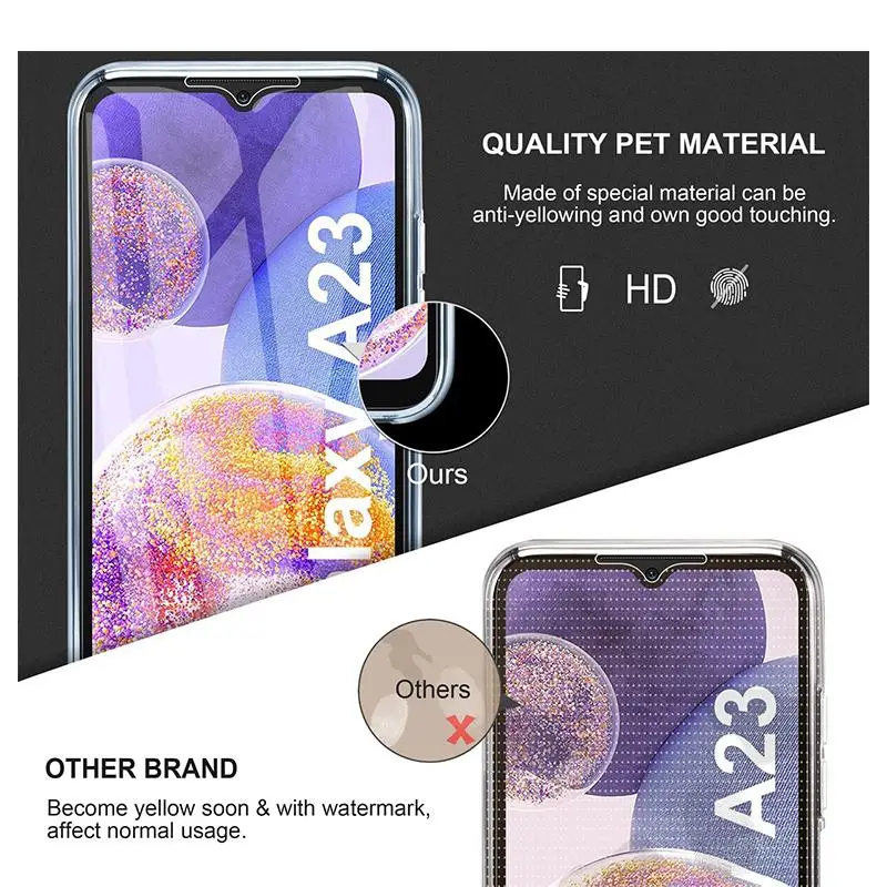 360 Full Body Front+Back Case For Samsung A23 A24 A25 A55 A54 A53 A52 A32 A33 A34 A14 A15 A05 A05S A12 A13 Clear PC Hard Cover — view 5