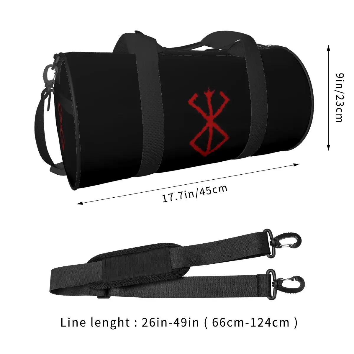 Round Large Capacity Travel Duffel Bag Anime B-Berserk Male Female Large-Capacity Hand Luggage Sports Fitness Bag