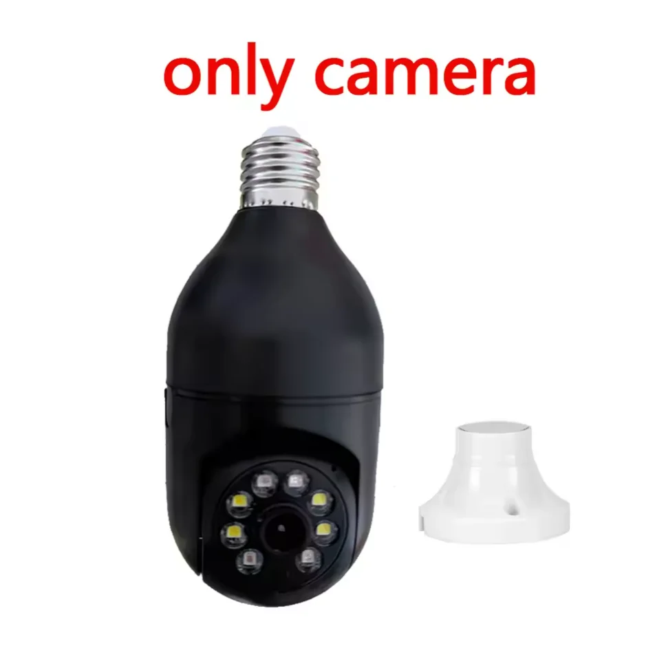 Surveillance Camera Bulb E27 Full Color Night Vision Automatic Human Tracking Zoom Indoor Security Monitor Wifi Mini IP