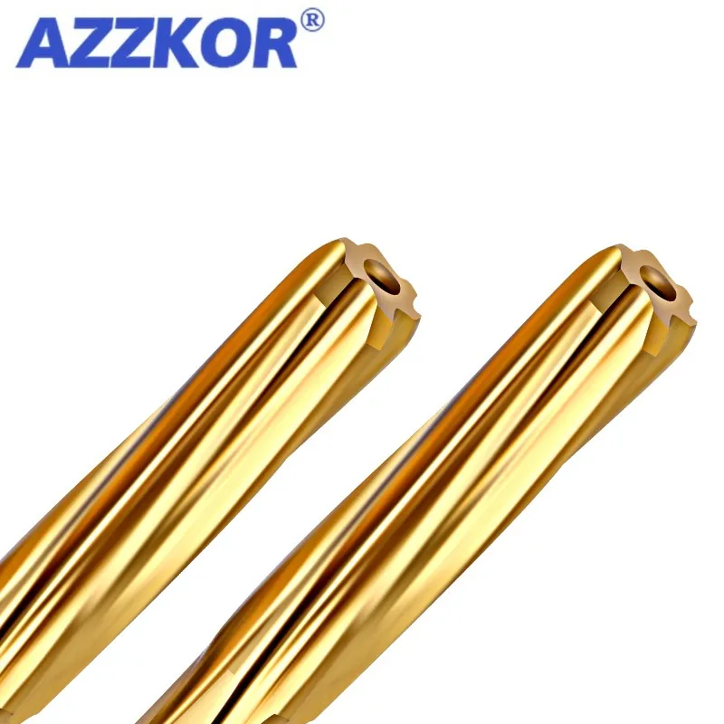 AZZKOR HSS-CO Helical Reamer Cobalt Titanium Plated Stainless Steel Special Straight Shank Reamer 3-20 Decimal Point Reamer 5