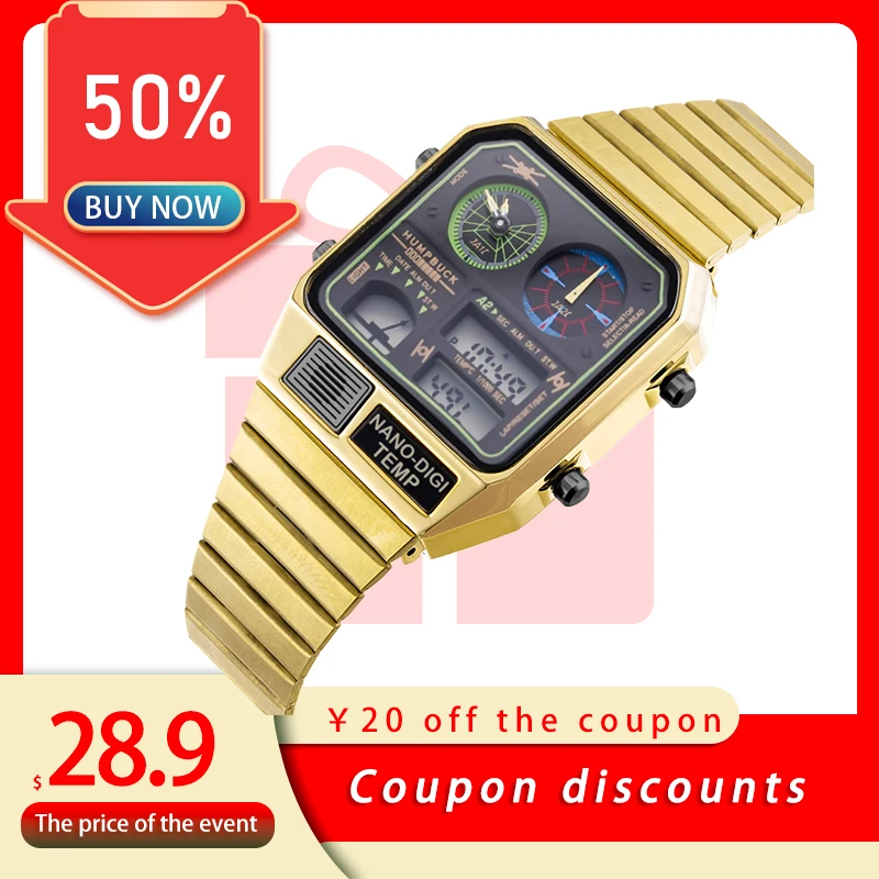 HUMPBUCK wholesale men digital wrist watch water resistant analog digital watch wholesale beckhoff el2904 analog input terminal module expedited shipping