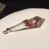 Hand Carved Natural Beautiful Garden Ghost Phantom Quartz Gemstone Crystal Healing Pendulum Pendant For Gift 1