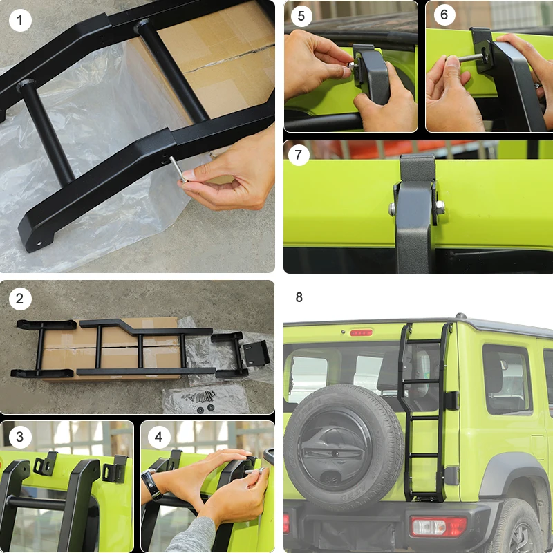 Car Rear Door Ladder BAWA For Suzuki Jimny Aluminum Alloy Tailgate Ladder Accessories For Jimny Up car ladder