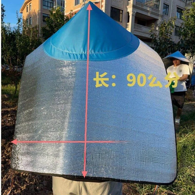 야외 낚시 모자, 자외선 차단 알루미늄 필름 단열 일체형 모자, 방수 방우, 차 따기, 농장 작업용