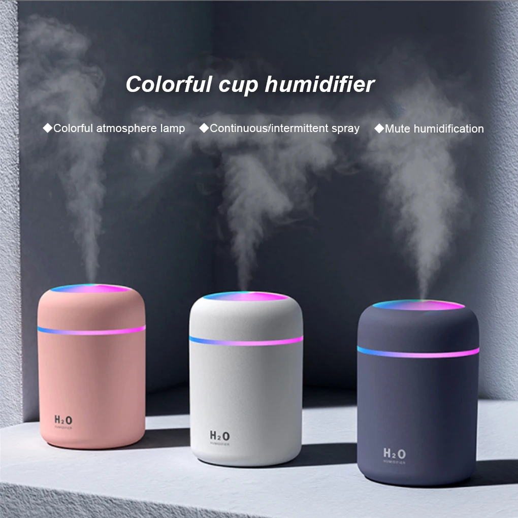 Mini Humidifier Portable Low Noise Diffuser Atmosphere Light Mist Sprayer Air Purifier for Bedroom Office Living Room