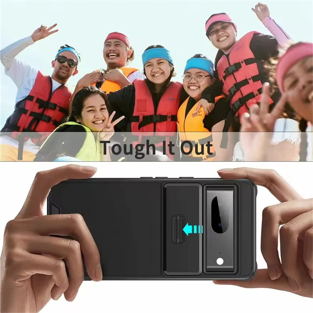 Slide Camera Protector Shockproof Phone Case with Lens Protective Armor Cover