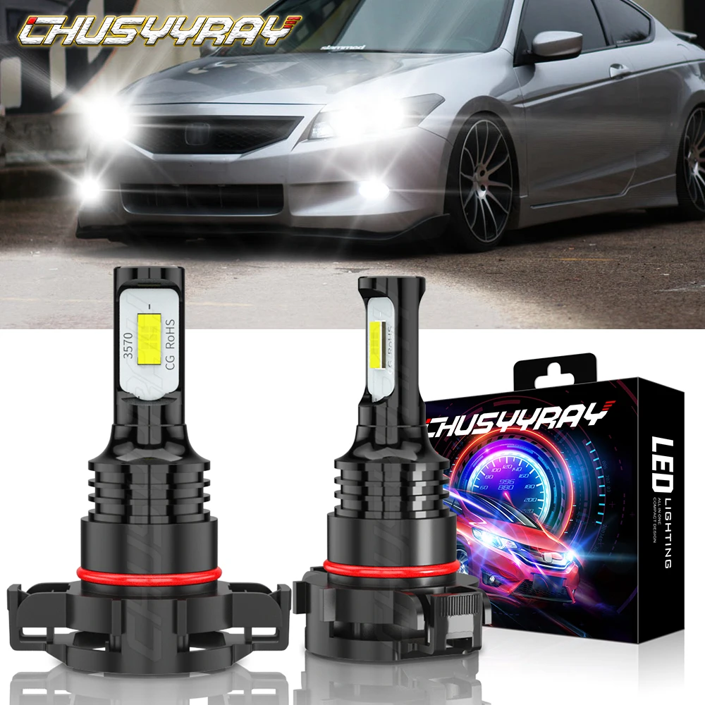 

CHUSYYRAY 2Pcs 6000k White H16 LED Fog Light Bulbs Compatible For Honda Accord Coupe 2-Door 2008-2015 Easy Installation luzes