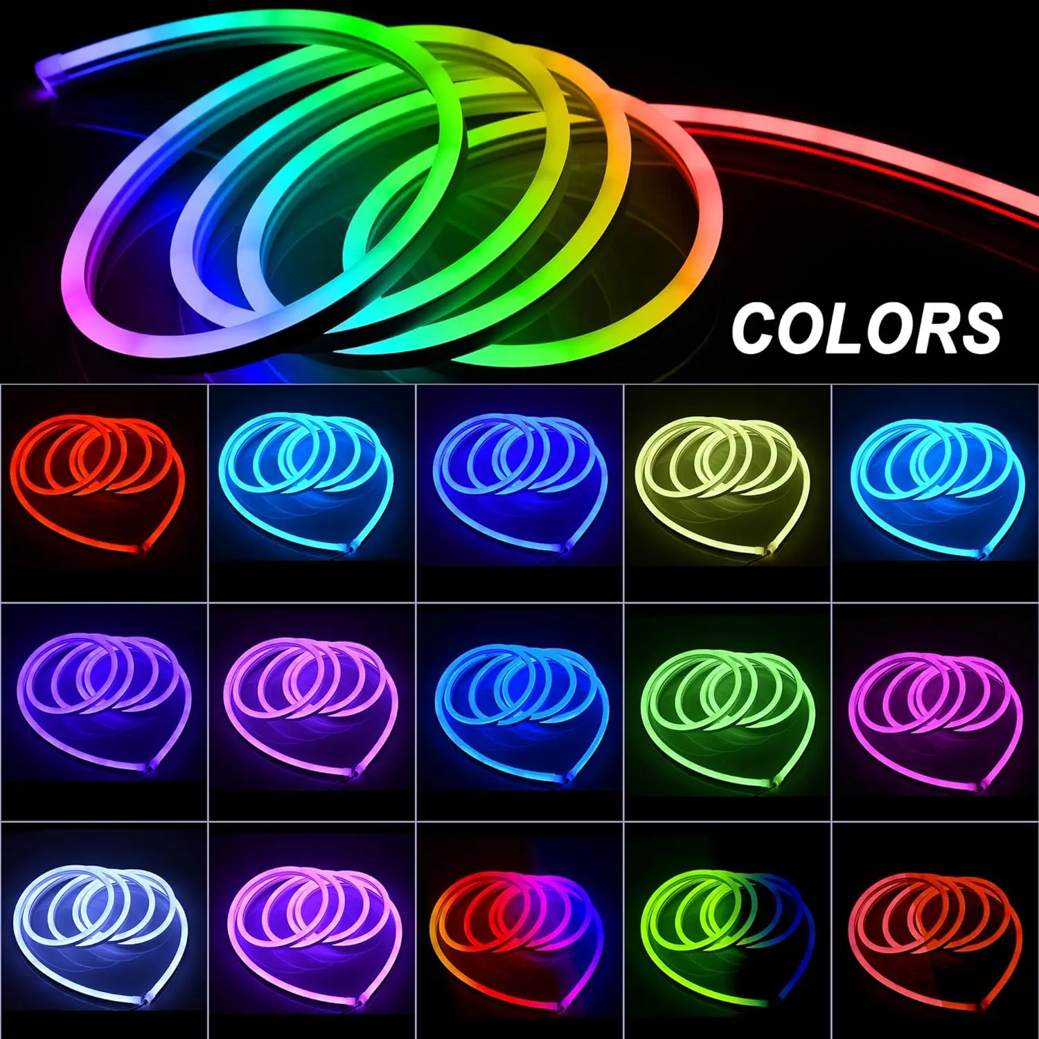 30M/20M Mexllex RGB Neon Light Strip with APP &Remote, Color Change Waterproof Music Sync Mode for Bedroom Room Outdoors Decro 2