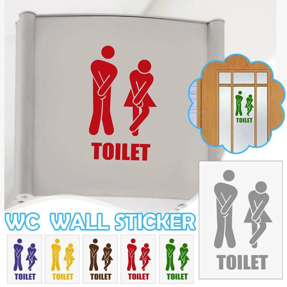 

1Pc Bathroom PVC Mirror Stickers Woman Man Toilet Sign Mirror Wall Sticker Home Hotel Washroom Door Sign Mirror Sticker