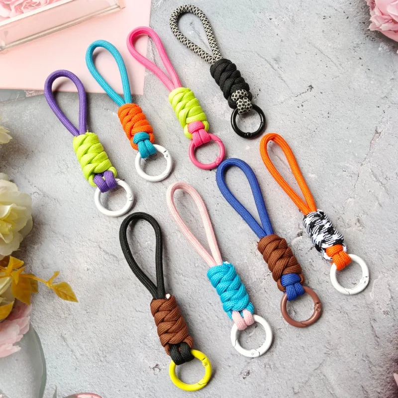 Creative Braided Lanyard Keychain For Phone Case Women Anti Lost Knot Rope Strap Car Key Chains Diy Accessories Fashion Keyring