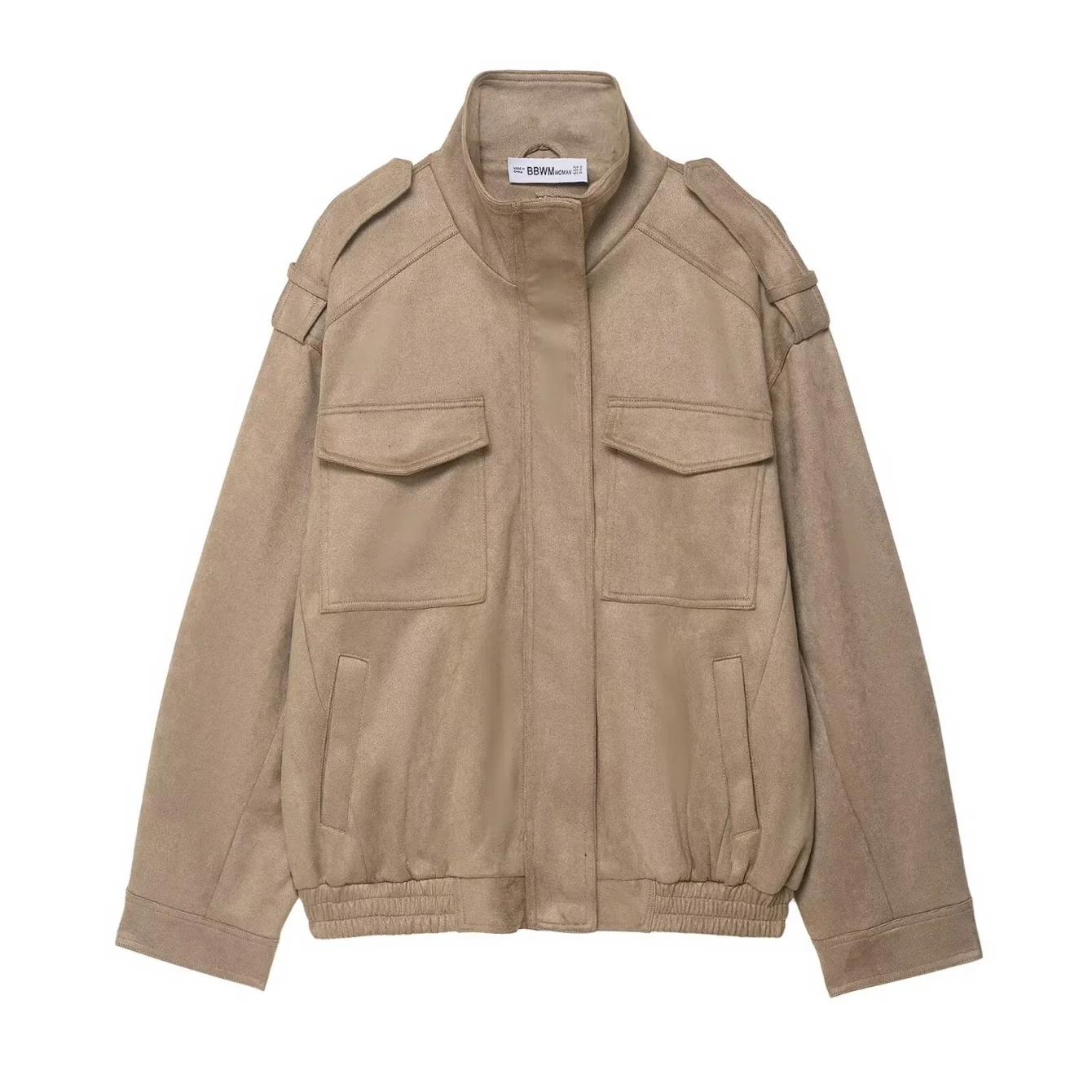 Women Fashion Casual Zipper Bomber Jacket S Female Autumn Winter Long Sleeve Pocket Coats Lady Solid Loose Outwears Streetwear