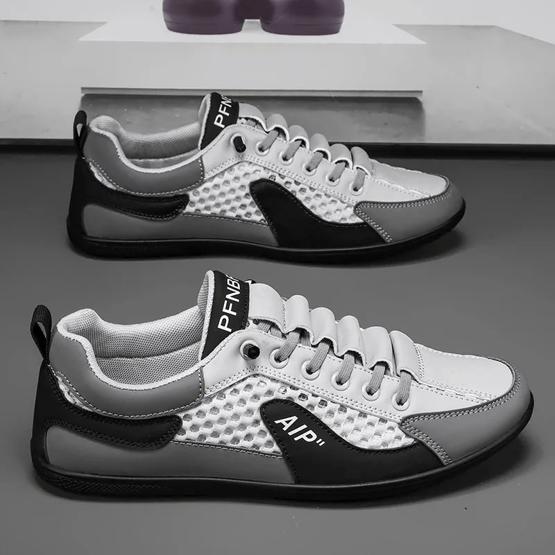 Men Casual Shoes 2024 Summer Breathable Flat Running Shoes For Men Sneakers Lightweight Soft Leather Tennis Sports Shoes