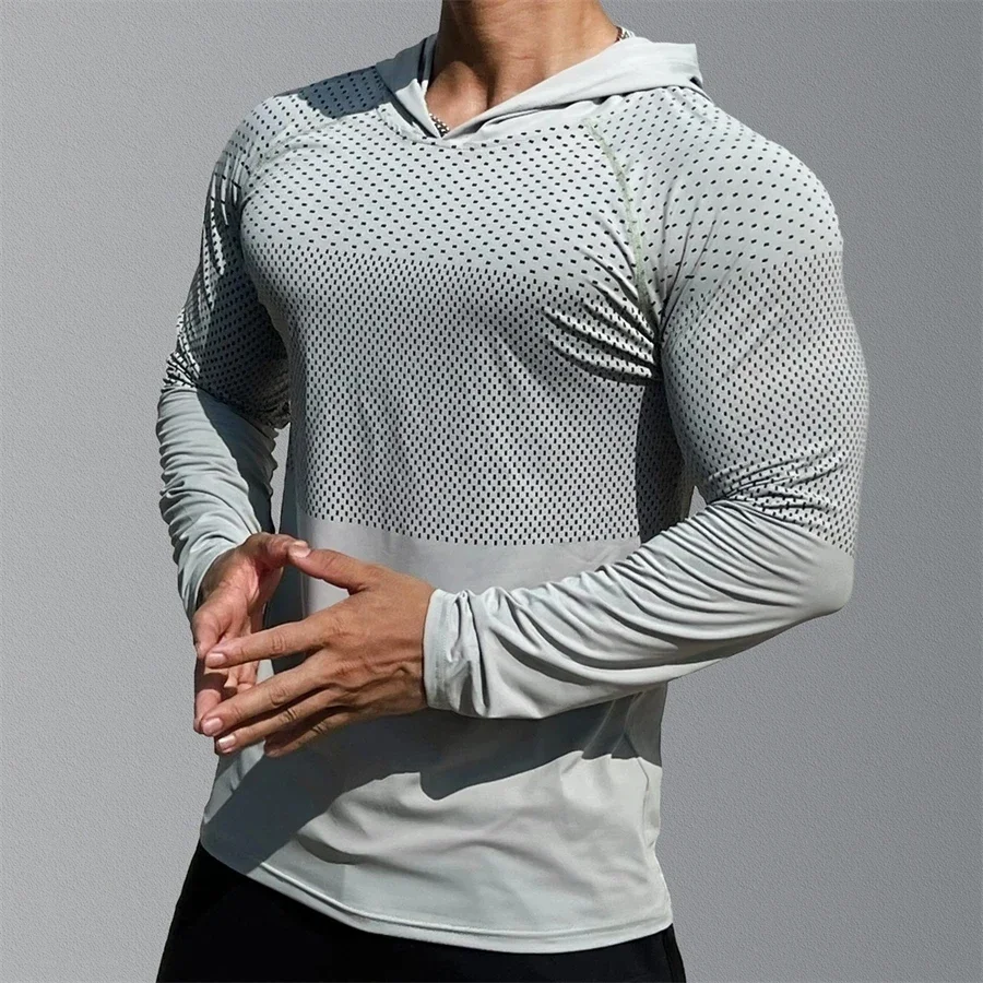 Men Fitness Running Sports Hoodies Gym Joggers Hooded Outdoor Sport Athletic Clothing Male Training Sweatshirt Tops