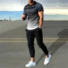 Men's Clothing Men Suit Tracksuit 2 Piece Sets Jogger Outfit 3D Printed Summer Trousers Short Sleeve Men T Shirt Long Pants 3
