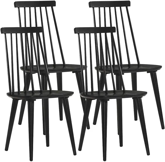 Description Picture 2 of itemDining Chairs Set of 4 Wood Dining Room Chair Black Spindle Side Kitchen Room Country Farmhouse Chairs Black