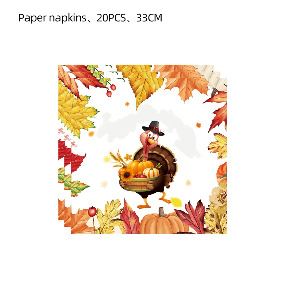 Talheres para festas temáticas do dia de Ação de Graças, pratos de papel  descartáveis, toalhas de papel, toalha de mesa, decorações para festivais -  AliExpress, image size:1000x1000