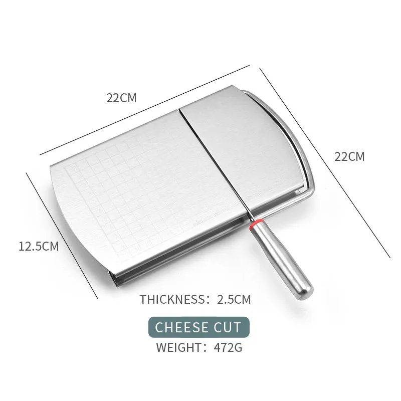 Household stainless steel cheese slicer with scale, butter, cheese, cheese, ham slicer, kitchen knives, baking tools