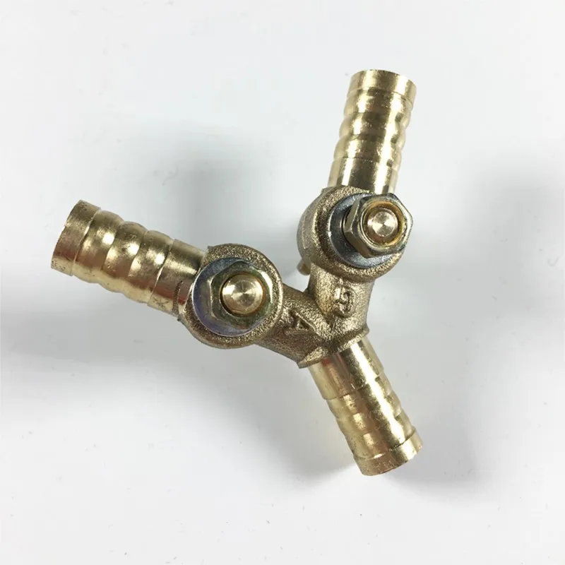 

Латунная Труба с зазубринами Y-типа, 1 шт., 10 мм, штуцер для шланга, штуцер, соединитель, адаптер с клапаном для топлива, газа, воды