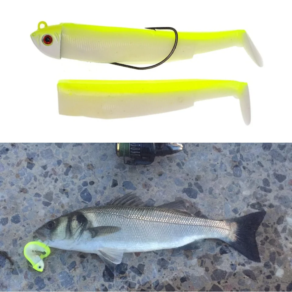 Schwarz Minnow Angeln Köder 90mm 15g/30g Jig Kopf Silikon Köder Weiche Köder Kurbel Haken Jigging Bass pike Zander Wobbler Swimbait