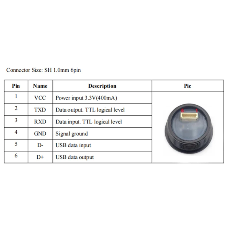 FP001-M22 DC3.3V 500 얼굴 인식 용량 UART USB 얼굴 인식 모듈 단일 렌즈 스캐너 (아두이노 출입 통제 시스템용)