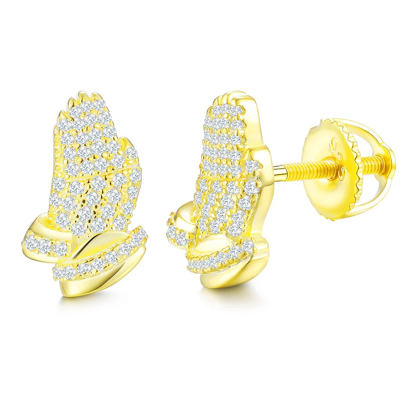 

16YTQE029-0151 Lefei Fashion Trendy Classic Moissanite Fine Exquisite Hand Palm Earrings For Women Silver 925 Party Jewelry Gift