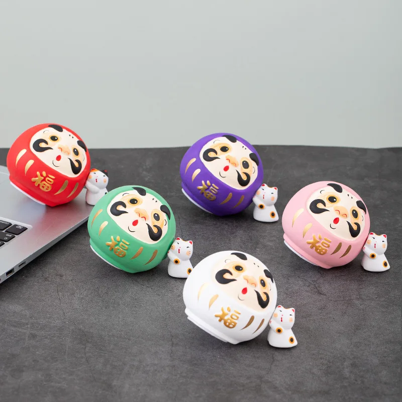 Piggy bank Japanese pottery Daruma Doll Crafts Lucky Charm Fortune Ornament Landscape Home Decor Miniature Accessories Gifts 4