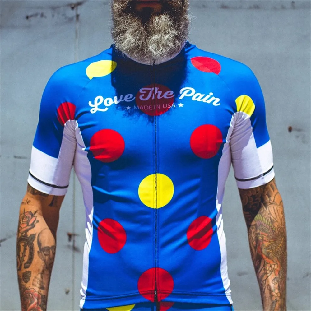 新着 Love The Pain Men Cycling Jersey Road Bicycle Shirt Bike ウェア