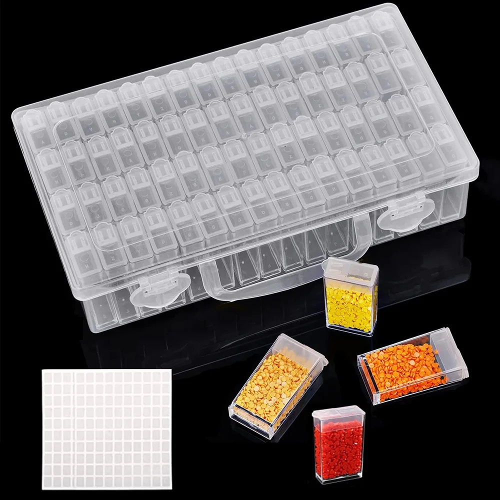 EverShine DIY Diamond Mosaic Tools Bead Storage Box Diamond Painting Accessories Transparent Box 32/42/48/64 Bottles