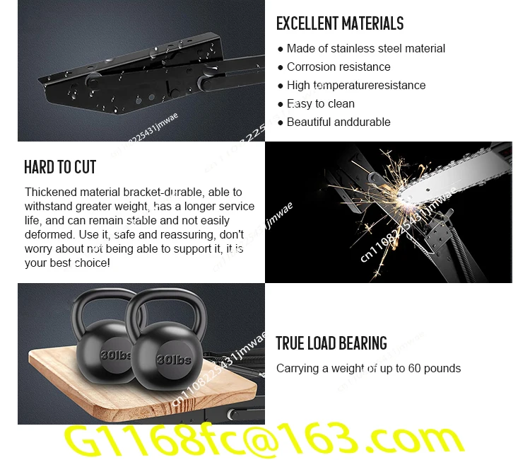 New Hidden Kitchen Lifting Cabinet System - Spring Rack Automatic Mechanical Telescopic Lift Shelf for Mixer Storage
