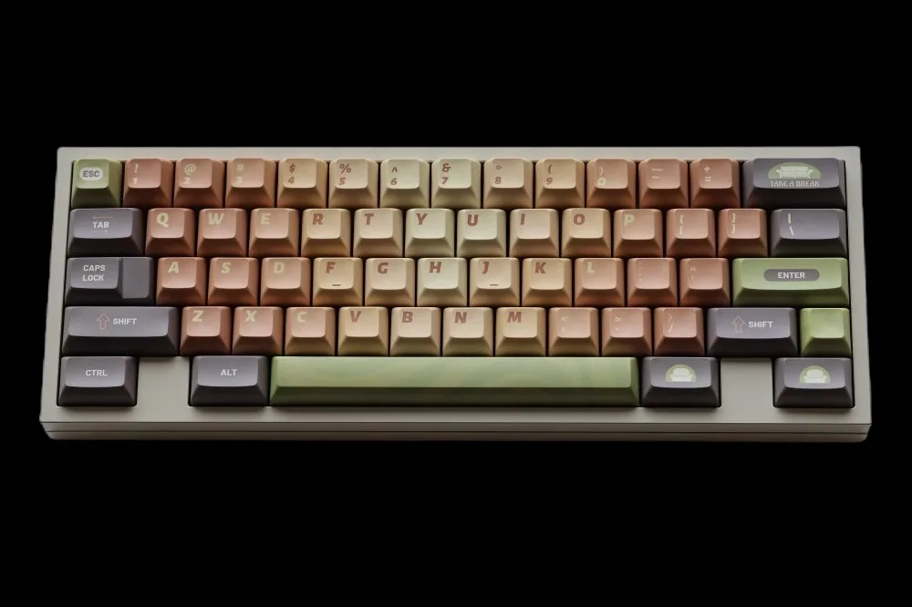 Matcha Cake Tema Keycaps Keycaps Dye Sublimation Perfil Kca Retro Lightproof Interruptor mx Conjunto - Imagem 3