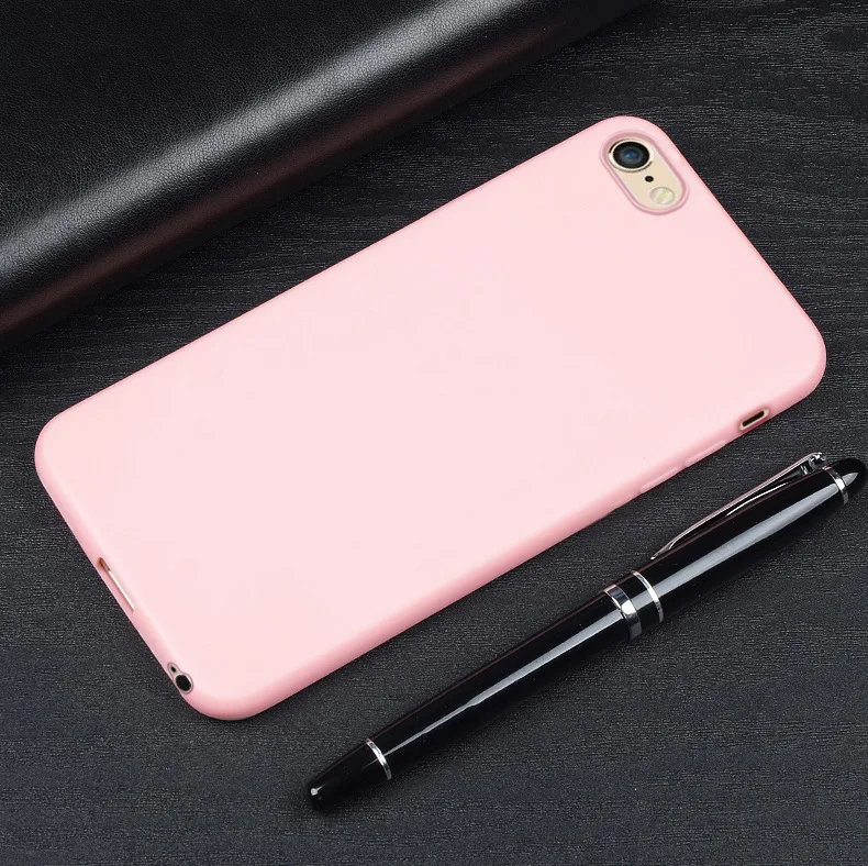 Ultrathin Soft TPU Candy Color Phone Case - Simple Solid Back Cover