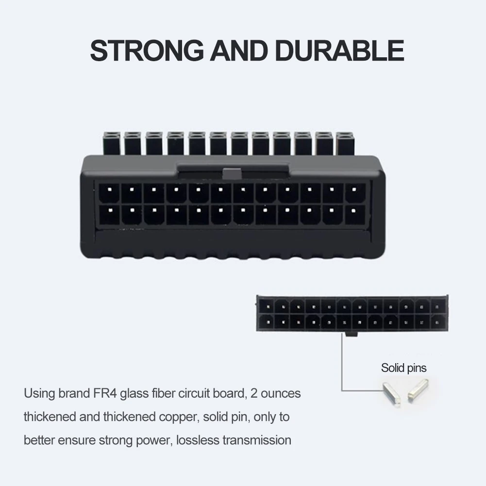 데스크탑 PC 메인보드용 전원 공급 장치 케이블 커넥터, ATX 24 핀-90 도 전원 공급 장치 모듈러, 24 핀 터닝 커넥터