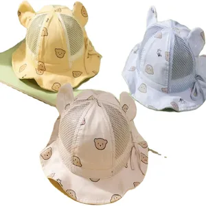 New cartoon baby net basin hat baby fisherman basin hat summer sunscreen fishing hat summer baby sun hat