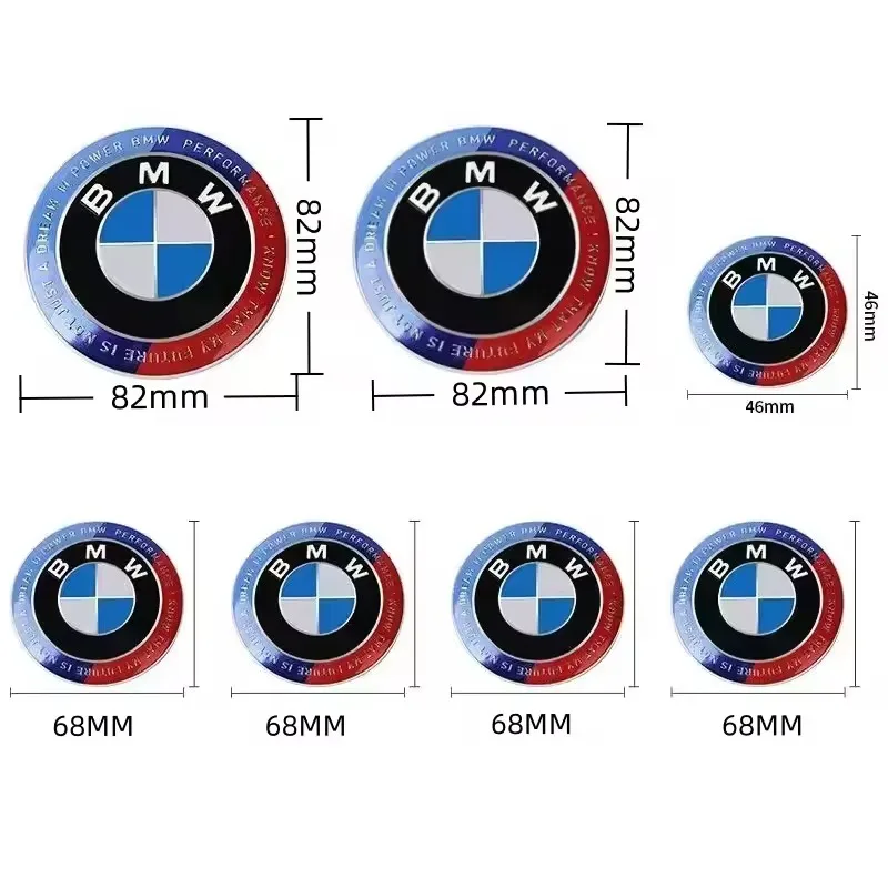 Car 50th Anniversary Logo 7Pcs/set Wheel Rim Decoration Cover wheel hub cover car decal car emblem car emblem cover car logo wheel center caps car logo cover BMW G30 G31 G38 G11 G12 G20 G28 F10 F48 F49 G01 F20 F21 F22
