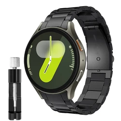 Premium Stainless Steel Metal Strap - Matte Finish Link Bracelet, No Gaps Design, 20mm Width for Galaxy Watch5 Pro 45 (Black)