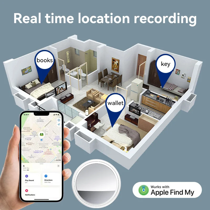 Mini GPS Tracker TX02 Smart Airtag Work With Apple Find My APP Realtime Locator For Pet Key Kids Wallet Finder For iOS System gps locator key finder anti lost tracker anti lose tracker item locator anti lost locator key chain locator