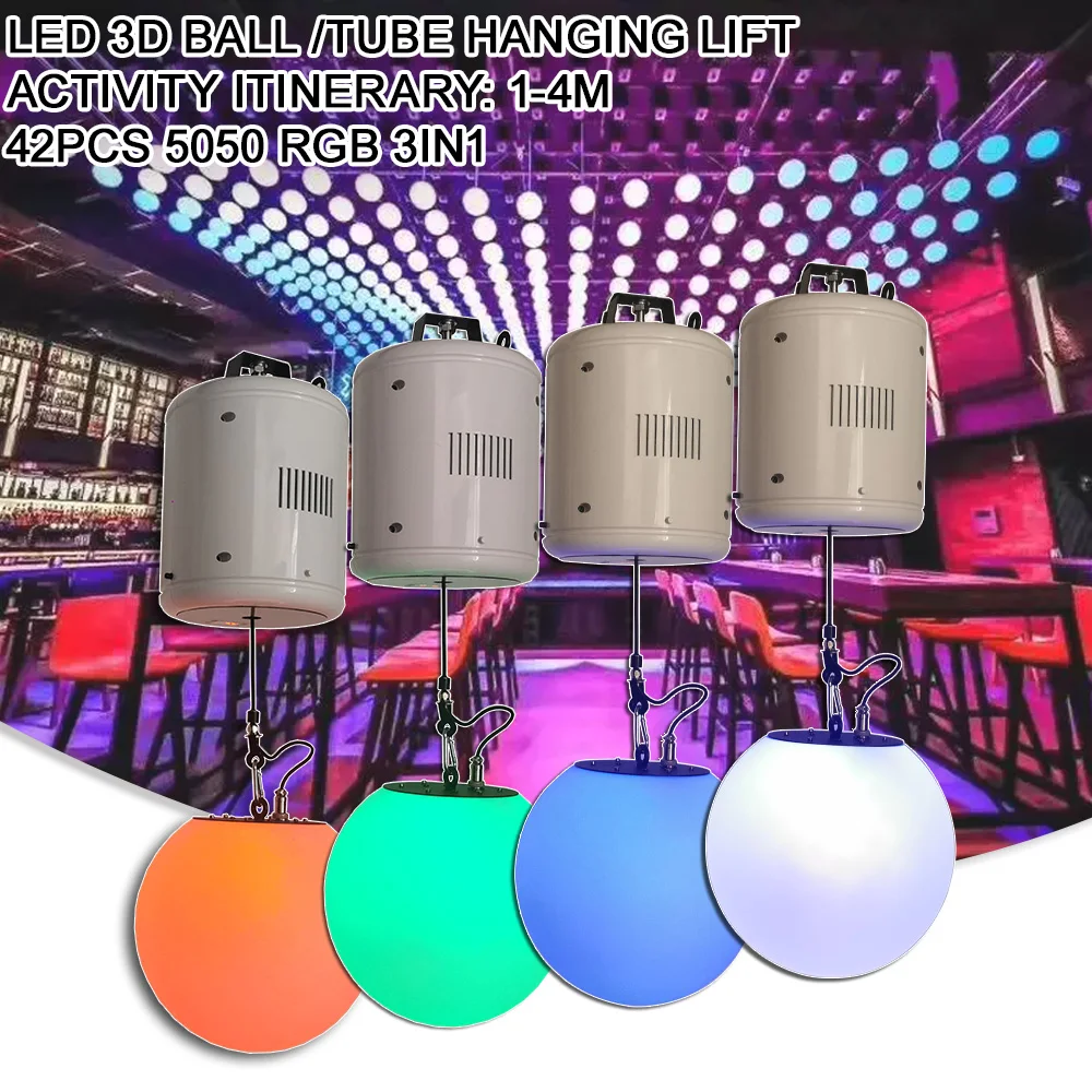 

LED 42PCS 5050 RGB Lifting Ball Dmx Control Winch Led Ball Effect Light Indoor Decoration Disco Bar Kinetic Ball Stage Light