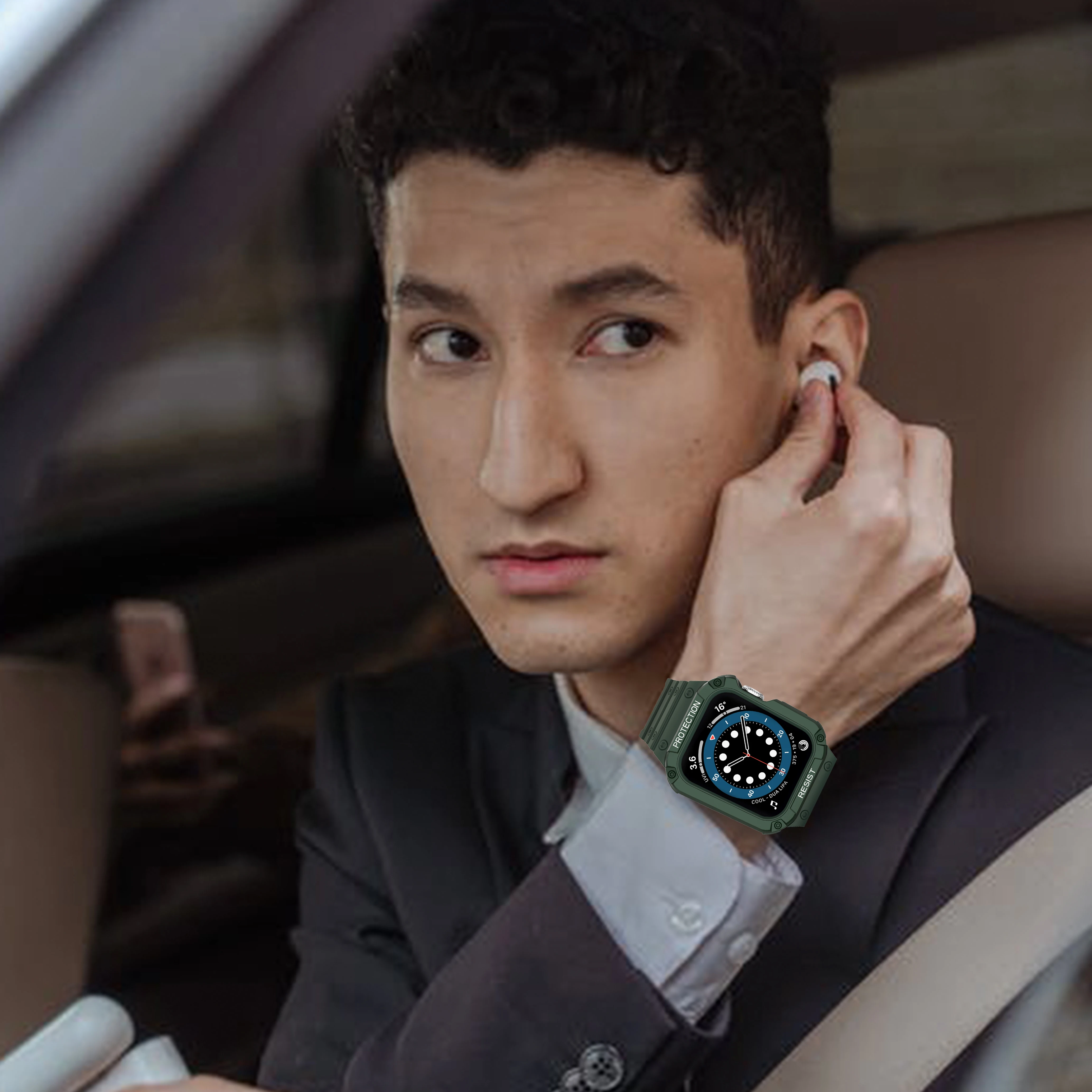 Strap+Case For Apple Watch Series 8 7 45mm 41mm 2 in1 Sports silicone strap protective case For iWatch 6 5 4 SE 3 44mm 42mm 40mm