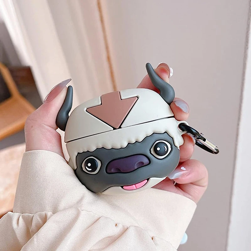 3D Cute Cartoon Black Bull Silicone AirPods Case Cover