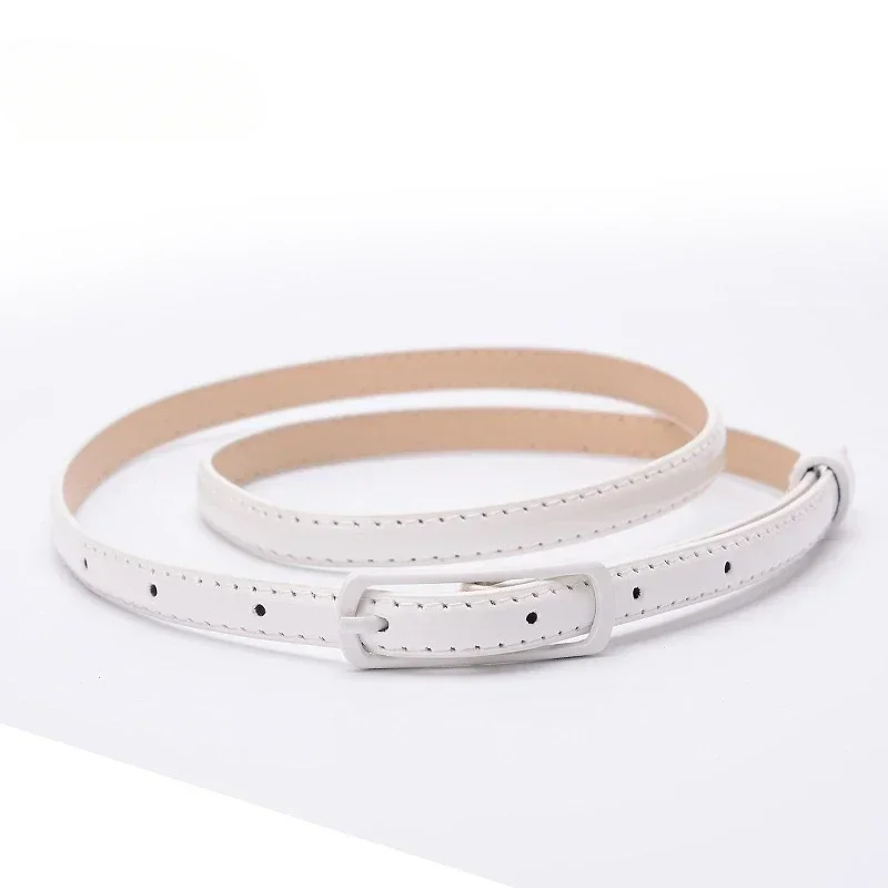 Womens Dress Belt Women Girls Japanese-style Candy Color Belts 1.2cm Super-thin PU Waistbands Simple Solid Color Casual Belts Apparel Accessories womens dress belt