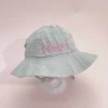 New Baby Pure Cotton Bowl Hat Personalized Embroidered Name Baby Fisherman Hat Candy Color Sunshade Hat  Bonnet Custom Gift 3