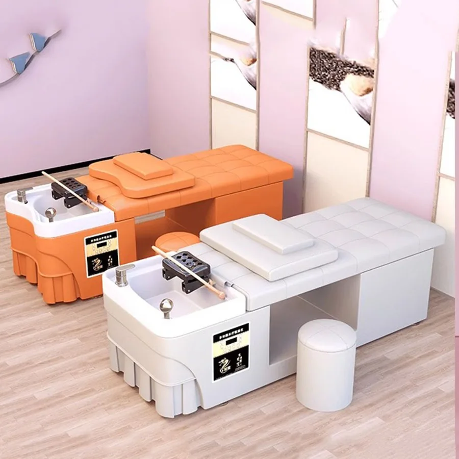 Head Spa Bed Shampoo Chair Stylist Luxury Barber Equipment Shampoo Chair Basin Wash Hair Salon Spa Mobile Potable Cadeira Chairs