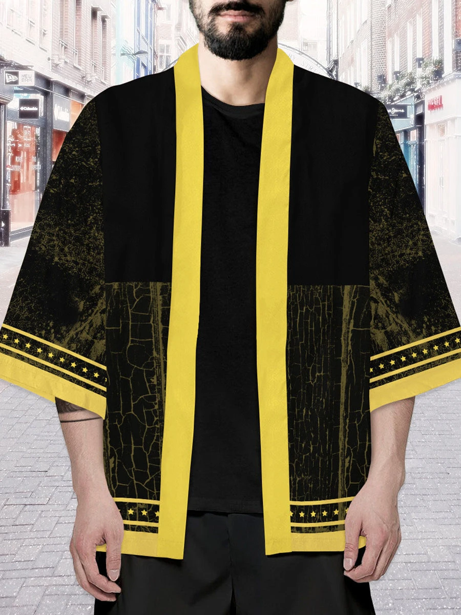 Black Clover Bulls Kimono Cape Loose Three-quarter Sleeve Cardigan Robe Haori