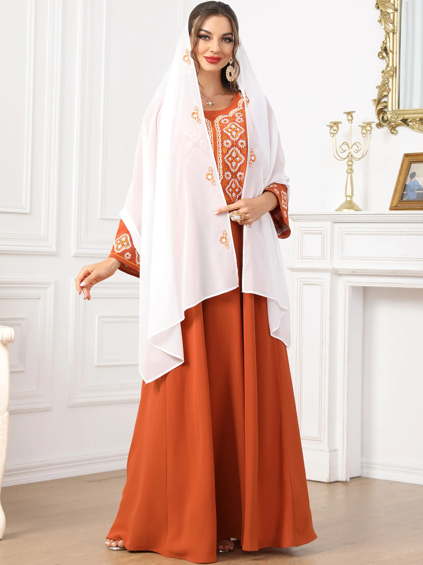 

ИД мусульманская абайя для женщин вечерние платья Jalabiya вышивка Рамадан Марокко Дубай абайя, кафтан ислам платья Арабская длинная одежда