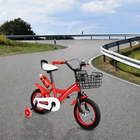 Vélo pour enfants 12 pouces, rouge, léger (15,98 lb), cadre en acier au carbone durable, revêtement en plastique, taille compacte pour un rangement et un transport faciles 8